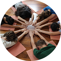 students on yoga mats